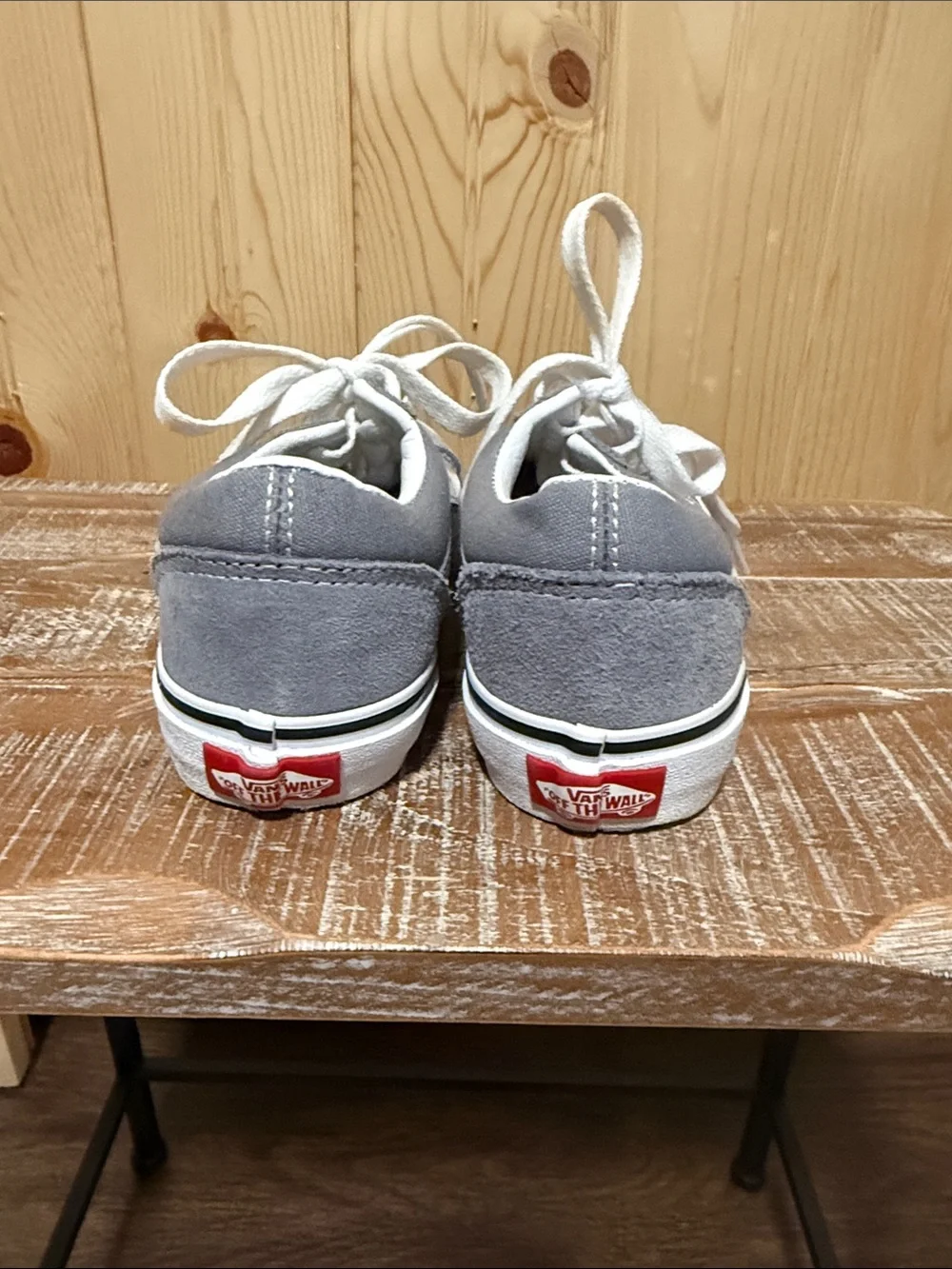Vans Kids Gray and White Low-Top Skate Sneakers